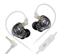 Linsoul KZ Gale Moniteurs Intra-Auriculaires,IEM à Dynamique Super-linéaire,Basses Ultra-réactives HiFi Écouteurs de Jeu filaires,Câble encastré à 2pin pour audiophiles(avec Micro 3,5mm,Noir)