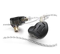 Linsoul KZ Zax 1DD+7BA Écouteurs intra-auriculaires HiFi hybrides avec coque en alliage de zinc, câble OFC amovible à 2 broches de 0,75 mm (sans micro, noir)