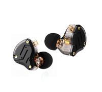 Linsoul KZ ZS10 Pro 4BA+1DD Écouteurs Intra-Auriculaires, en Métal avec Plaque Frontale en Acier Inoxydable, Câble Amovible à 2 Broches（sans Mic, Noir foncé）