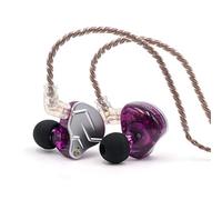 Linsoul KZ ZSN Pro Écouteurs Intra-Auriculaires Hybrides en Métal avec Câble Détachable Encastré 2Pin, Panneau en Alliage de Zinc(Violet, sans Microphone)