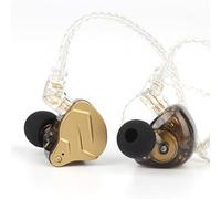 Linsoul KZ ZSN Pro X Écouteurs Hybrides en Métal avec Double Pilote 1BA+1DD HiFi Intra-Auriculaires avec Câble Détachable Encastré 2Pin(Or, sans Micro)