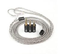 Linsoul QKZ Q1 MAX 16 Stand 352 âmes Câble de mise à niveau des écouteurs HiFi plaqués argent avec prise interchangeable 2,5 mm/3,5 mm/4,4 mm Câble de remplacement pour audiophile (Gris, S-Type)