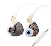 Linsoul TANGZU Wan'er S.G Écouteurs Intra-Auriculaires HiFi 10 mm avec Diaphragme en Pet de Forme Ergonomique, Câble Tressé OFC Détachable à 2 Broches pour Musicien DJ(Noir, avec Microphone)