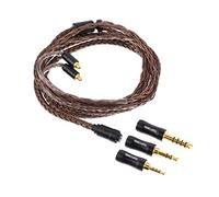 Linsoul Tripowin Amber 32AWG OFC Sans Oxygène HiFi IEM Câble, Interchangeable de 2,5 mm / 3,5 mm / 4,4 mm, Câble de Remplacement du Manchon PVC pour l'audiophile(MMCX)