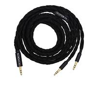 Linsoul Tripowin GranVia Câble de Remplacement Audio OFC Haute pureté amélioré pour Casques, Longueur 1,5 m, Double fiche 3,5 mm pour HE4XX/HE-400i/HE400se/Goldplanar(Noir,3,5mm)