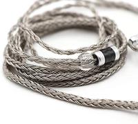 Linsoul Tripowin Zonie IEM Câble, 16 Fils câble de Casque argenté, 1,25 m câble SPC in Ear Monitor pour KZ ZS10 Pro 2 AS10 Pro Tangzu Wan'er SIMGOT EM6L（4,4mm）(MMCX,Gris)