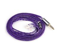 Linsoul Tripowin Zonie IEM Câble, 16 Fils câble de Casque argenté, 1,25 m câble SPC in Ear Monitor pour KZ ZS10 Pro 2 AS10 Pro Tangzu Wan'er SIMGOT EM6L（4,4mm）(Recessed 2pin,Violet)