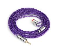Linsoul Tripowin Zonie IEM Câble, 16 Fils câble de Casque argenté, 1,25 m câble SPC in Ear Monitor pour KZ ZS10 Pro 2 AS10 Pro Tangzu Wan'er SIMGOT EM6L（4,4mm）(0,78mm 2pin,Violet)