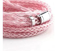 Linsoul Tripowin Zonie IEM Câble, 16 Fils câble de Casque argenté, 1,25 m câble SPC in Ear Monitor pour 7hz Zero:2 Orchestra Lite Cadenza Hype4 Supermix4(3,5mm)(Recessed 2pin,Rose)