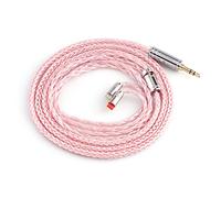 Linsoul Tripowin Zonie IEM Câble, 16 Fils câble de Casque argenté, 1,25 m câble SPC in Ear Monitor pour 7hz Zero:2 Orchestra Lite Cadenza Hype4 Supermix4（3,5mm）(0,78mm 2pin,Rose)