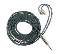 Linsoul Tripowin Zonie IEM Câble, 16 Fils câble de Casque argenté, 1,25 m câble SPC in Ear Monitor pour 7hz Zero:2 Orchestra Lite Cadenza Hype4 Supermix4（3,5mm）(MMCX,Vert foncé)