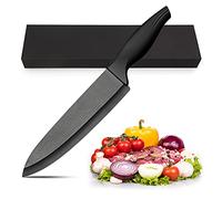 LinStyle Couteau Ceramique, 18 cm Lame Céramique Couteau Cuisine, Couteau de Chef avec Manche Ergonomique, Couteaux et Ustensiles de Cuisine pour Couper Fruits Légumes Viande, Noir