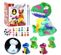 LinStyle Kit de Peinture Dinosaure Veilleuse 3D Lampe,Cadeau Garcon Fille 3 4 5 6 7 8+ Ans, Kit Peinture Enfant avec Lampe de Dinosaures,Loisir Ensemble Créatif activité pour Garçons