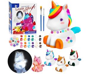 LinStyle Kit de Peinture Lampe de Licorne Veilleuse 3D,Kit d'Arts et d'Artisanat,Loisirs Créatifs Fille Enfant,Licorne Jouet Fille Garcon,Cadeau d'Anniversaire Fille 3-12