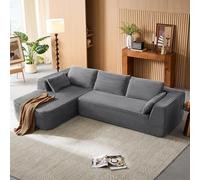 LINSY Home Canapé d'angle avec Fonction Convertible - 270 cm - Corduroy - Canapé modulaire en Forme de L - Canapé 3 Places avec méridienne - Canapé sectionnel pour Salon - Aucun Montage nécessaire