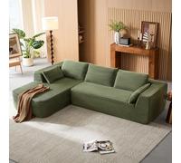 LINSY Home Canapé d'angle avec Fonction Convertible - 270 cm - Corduroy - Canapé modulaire en Forme de L - Canapé 3 Places avec méridienne - Canapé sectionnel pour Salon - Aucun Montage nécessaire