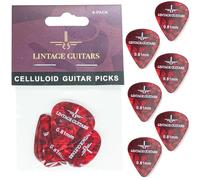 Lintage Guitars® - Jeu de médiators 6 pièces - Médiators en celluloïd 0,81 mm - Médiators en nylon - Jeu de médiators pour guitare électrique et acoustique - Médiators pour guitare basse - Médiators