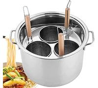 LINTAIZUO Acier Inoxydable Cuiseur De Pâtes 3/4/5 Trous, cuiseur à pâtes Multifonctionnel avec séparateur et passoire, marmite en Acier Inoxydable pour Cuisine à Domicile, Restaurant,3holes