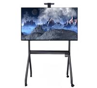 LINTAIZUO Support TV Mobile, Chariot TV à roulettes avec Support sur roulettes Verrouillables, pour écrans Plats Incurvés LCD LED OLED de 55 à 100 Pouces Jusqu'à 120 kg, pour Salon, Bureau Black