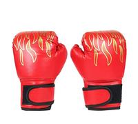 Lintat Gants de boxe professionnels réglables et respirants en cuir synthétique pour enfants de 3 à 12 ans, 1 paire, rouge