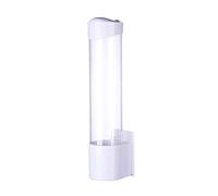 Lintat Porte-gobelet en papier jetable - Montage mural - Distributeur automatique de gobelets - Blanc transparent - Anti-poussière - Pour bureau, café, restaurant