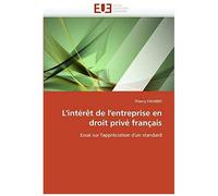 L'intérêt De L'entreprise En Droit Privé Français