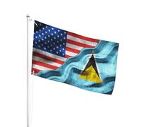 L'Intérieur Bannière De Jardin 90X150Cm Américain Sainte-Lucienne Sainte-Lucie Drapeaux Personnalisé Individualité Drapeaux Bannières Pour Festival, Décoration D'Intérieur, Cadeau D'Anniversaire