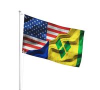 L'Intérieur Drapeau De Jardin 90X150Cm Saint-Vincent-Et-Les-Grenadines Américain Drapeaux Bannières Parfait Drapeaux Personnalisé Pour Cadeau D'Anniversaire, Jardin, Décoration D'Halloween