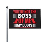 L'Intérieur Drapeau De Jardin 90X150Cm Tu N'Es Pas Mon Patron, Mon Chien L'Est Drapeaux Polyester Pirate Drapeaux Pour Décoration D'Halloween, Terrasse, Cadeau D'Anniversaire