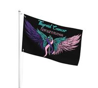 L'Intérieur Drapeaux Bannières Sensibilisation Au Cancer De La Thyroïde Drapeau Personnalisé Résistant À La Décoloration Uv Drapeau De Jardin Pour Festival, Jardin, Cadeau D'Anniversaire, 3X5 Ft