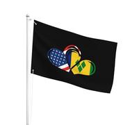 L'Intérieur Drapeaux Personnalisé 90X150Cm Amour Coeur Amérique Saint Vincent Pirate Drapeau Résistant À La Décoloration Uv Drapeaux Bannières Pour Festival, Décoration D'Intérieur