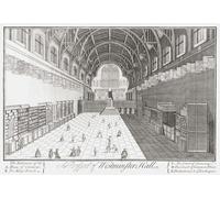 L'intérieur du Westminster Hall London England vers 1725. Le hall est la partie la plus ancienne du palais de Westminster. Il a été construit en 1097. Après une impression contemporaine par un artiste