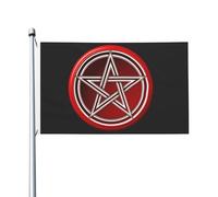 L'Intérieur Pirate Drapeaux 90X150Cm Pentagramme Occulte Wiccan Drapeaux Haute Qualité Drapeau De Jardin Pour Décoration D'Halloween, Terrasse, Cadeau D'Anniversaire