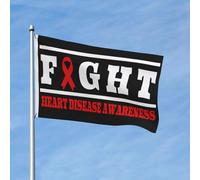 L'Intérieur Pirate Drapeaux Sensibilisation À La Lutte Contre Les Maladies Cardiaques Drapeaux Bannières L’Extérieur Drapeau Personnalisé Pour Terrasse, Cadeau De Noë, 3X5 Ft