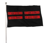 L'Intérieur Pirate Drapeaux Si Tu Le Lèches, Il Jouira Drapeau Personnalisé Parfait Drapeaux Bannières Pour Festival, Décoration D'Intérieur, Jardin, 3X5 Ft