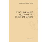 L'interminable querelle du contrat social. (1983) - Simone Goyard-Fabre - Slatkine Reprints - broché - Essai