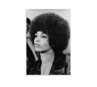 LINTEZHG Angela Davis - Poster d'art noir et blanc - Peinture murale sur toile - Pour salon, chambre à coucher - Impression moderne - Pour salon et chambre à coucher - 60 x 90 cm