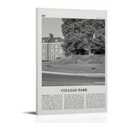LINTEZHG College Park Poster noir et blanc Peinture décorative sur toile Art mural pour salon, chambre à coucher, art mural, impression d'image moderne, décoration de salle familiale, 50 x 75 cm