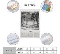 LINTEZHG Cuba Poster de plage noir et blanc peinture décorative sur toile pour salon, chambre à coucher, art mural, impression d'image moderne, décoration de salle familiale, 40 x 60 cm