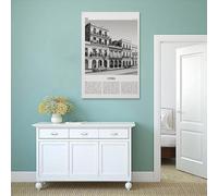 LINTEZHG Cuba Poster de rue noire et blanche Peinture décorative sur toile pour salon, chambre à coucher, art mural, impression d'image moderne, décoration de salle familiale, 30 x 45 cm