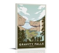 LINTEZHG Gravity Falls Poster Peinture décorative sur toile Art mural pour salon, chambre à coucher, art mural, impression d'image moderne, décoration de salle familiale, 60 x 90 cm