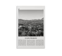 LINTEZHG Luang Prabang Poster noir et blanc, peinture décorative sur toile, art mural, pour salon, chambre à coucher, impression murale, décoration moderne, pour salle familiale, 40 x 60 cm