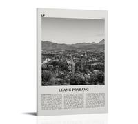 LINTEZHG Luang Prabang Poster noir et blanc, peinture décorative sur toile, art mural, pour salon, chambre à coucher, impression murale, décoration moderne, pour salle familiale, 30 x 45 cm