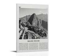 LINTEZHG Machu Picchu Poster noir et blanc Peinture décorative sur toile Art mural pour salon, chambre à coucher, art mural, impression d'image moderne, décoration de salle familiale, 40 x 60 cm