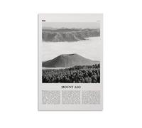 LINTEZHG Mont Aso Poster noir et blanc Peinture décorative sur toile Art mural pour salon, chambre à coucher, art mural, impression d'image moderne, décoration de salle familiale, 20 x 30 cm