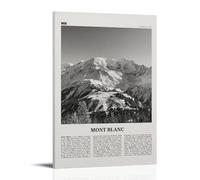 LINTEZHG Mont Blanc Poster Peinture décorative sur toile Art mural pour salon, chambre à coucher, art mural, impression d'image moderne, décoration de salle familiale, 50 x 75 cm