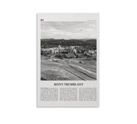 LINTEZHG Mont-Tremblant Poster noir et blanc Peinture décorative sur toile pour salon, chambre à coucher, art mural, impression d'image moderne, décoration de salle familiale, 20 x 30 cm