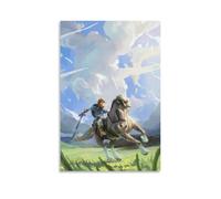 LINTEZHG The Legend of Zelda Breath of The Wild Poster décoratif sur toile pour salon, chambre à coucher, art mural, impression photo, moderne, décoration de salle familiale, 30 x 45 cm