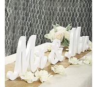 LinTimes Mr & Mrs Décoration de Table pour Mariage Motif musuntas Blanc