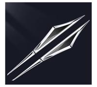 LINTINGLIHAI Autocollants Émblèmes Voiture pour Mercedes Benz W211 W203 W204 W210 W124 AMG W202, Porte Côté Avant Emblème Badge 3D Stickers Décoratifs Styling Accessoires,B/Silver~Black